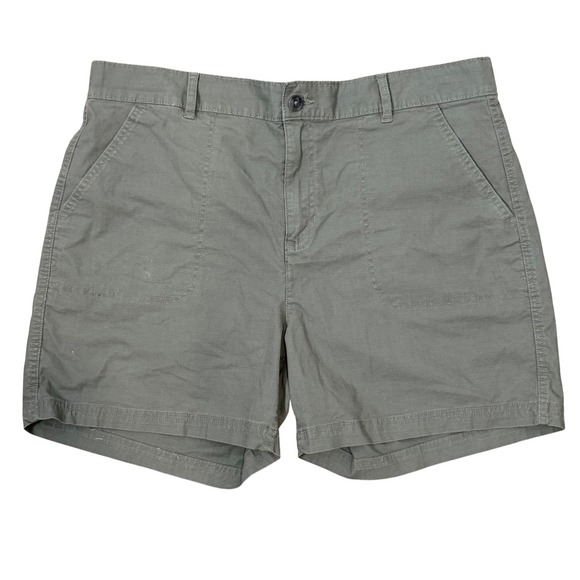 Eddie Bauer Pants - Eddie Bauer Hiking Ripstop Utility Short 5" Outdoor (12) Olive Cotton Stretch